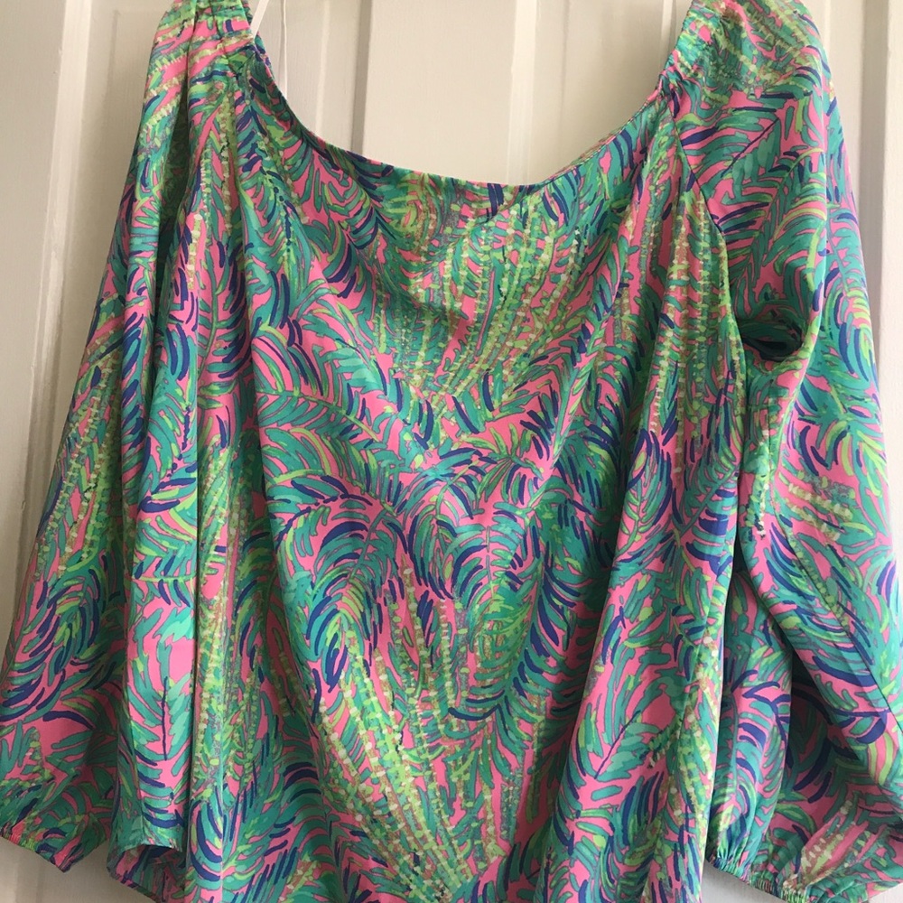 Lilly Pulitzer Off The Shoulder Silk Top